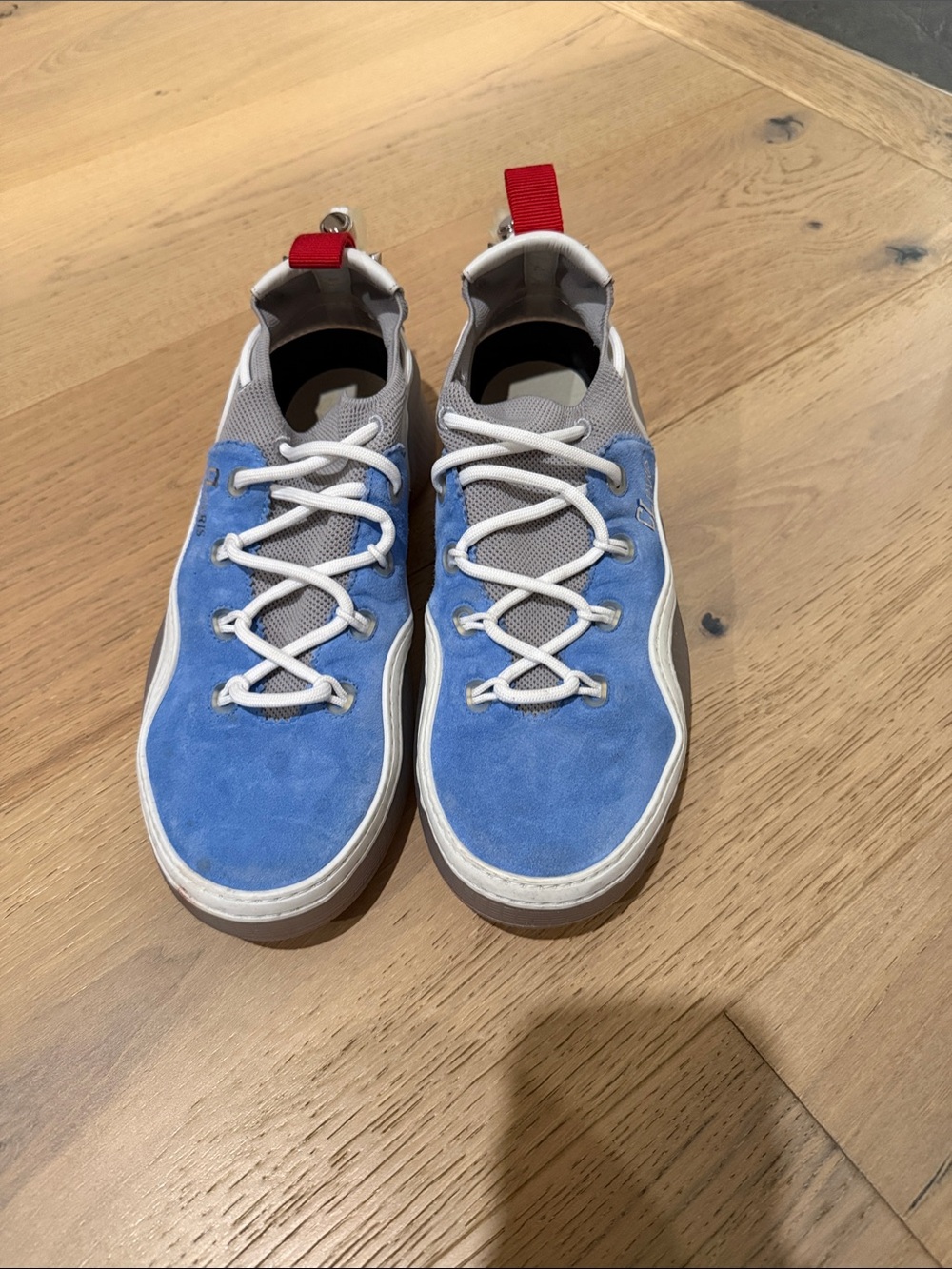 Men's Blue Suede Casual Sneakers - Lightweight Comfort